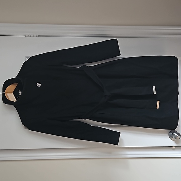 TED BAKER: black cashmere wool Nevia wrap coat - Picture 4 of 10